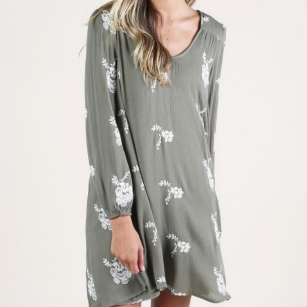 Altar'd State Olive Green Swing Dress